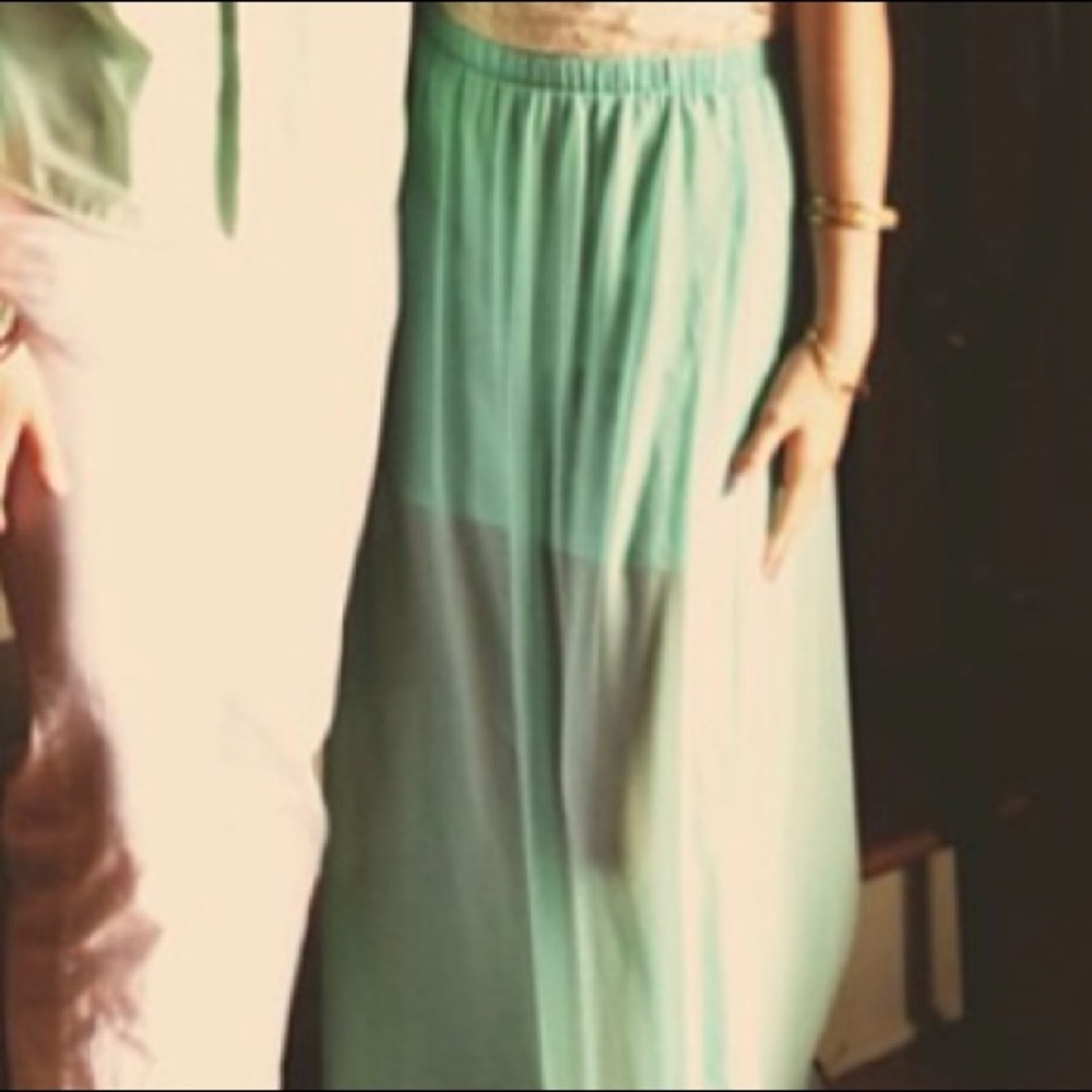 Teal maxi skirt